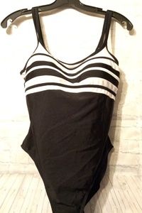 Bathing suit black and white size 14